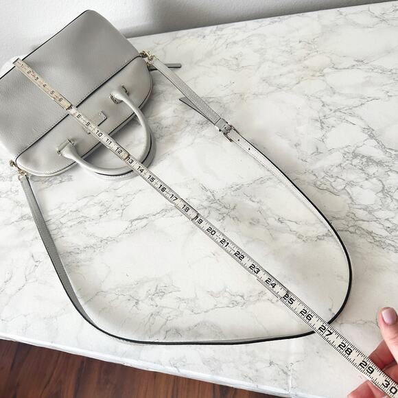 Kate Spade Grove Street Carli Gray Boar Embossed Leather Satchel & Crossbody Bag - Picture 13 of 15